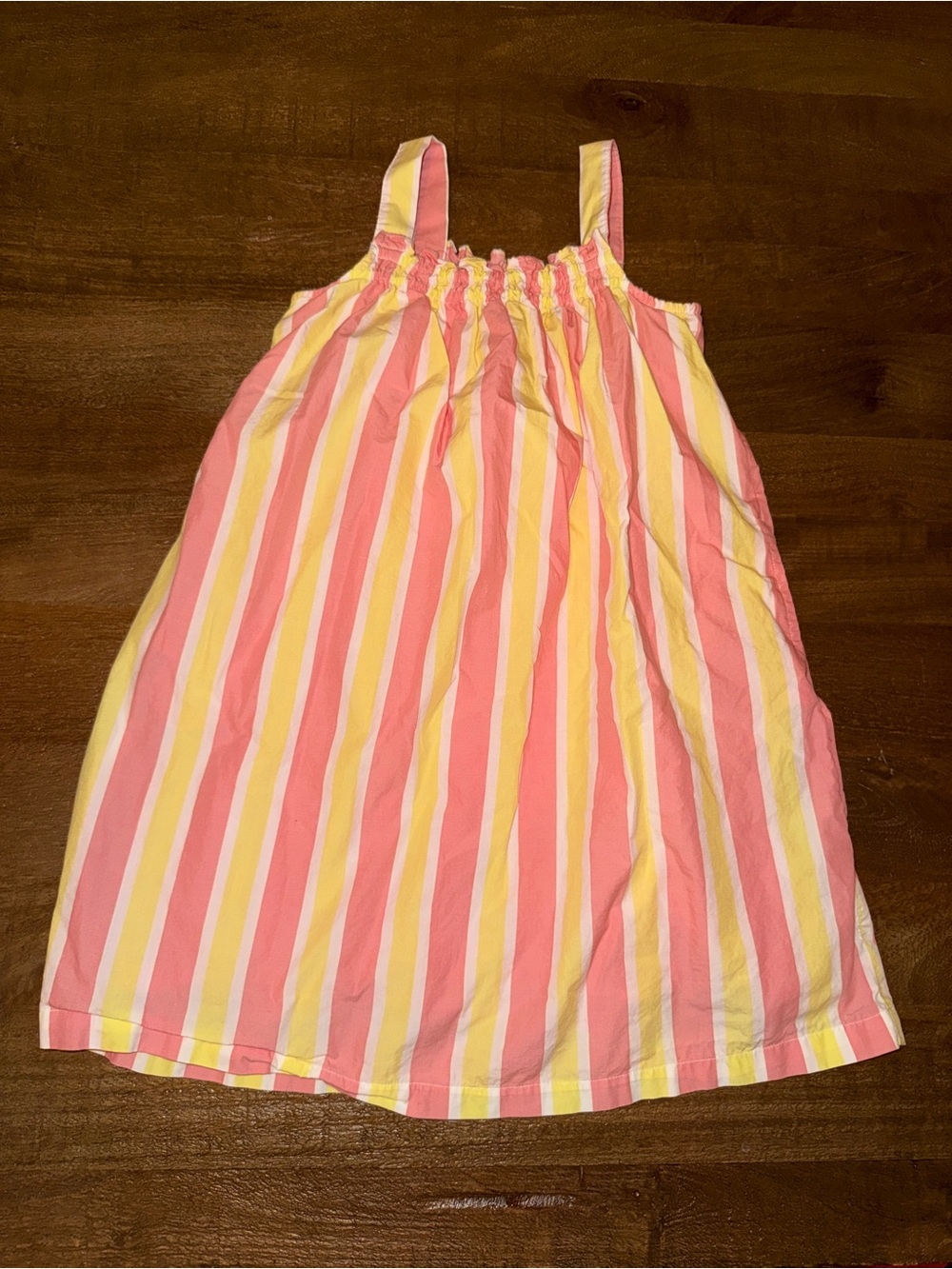 Primary Pink, Yellow and White Striped Sundress